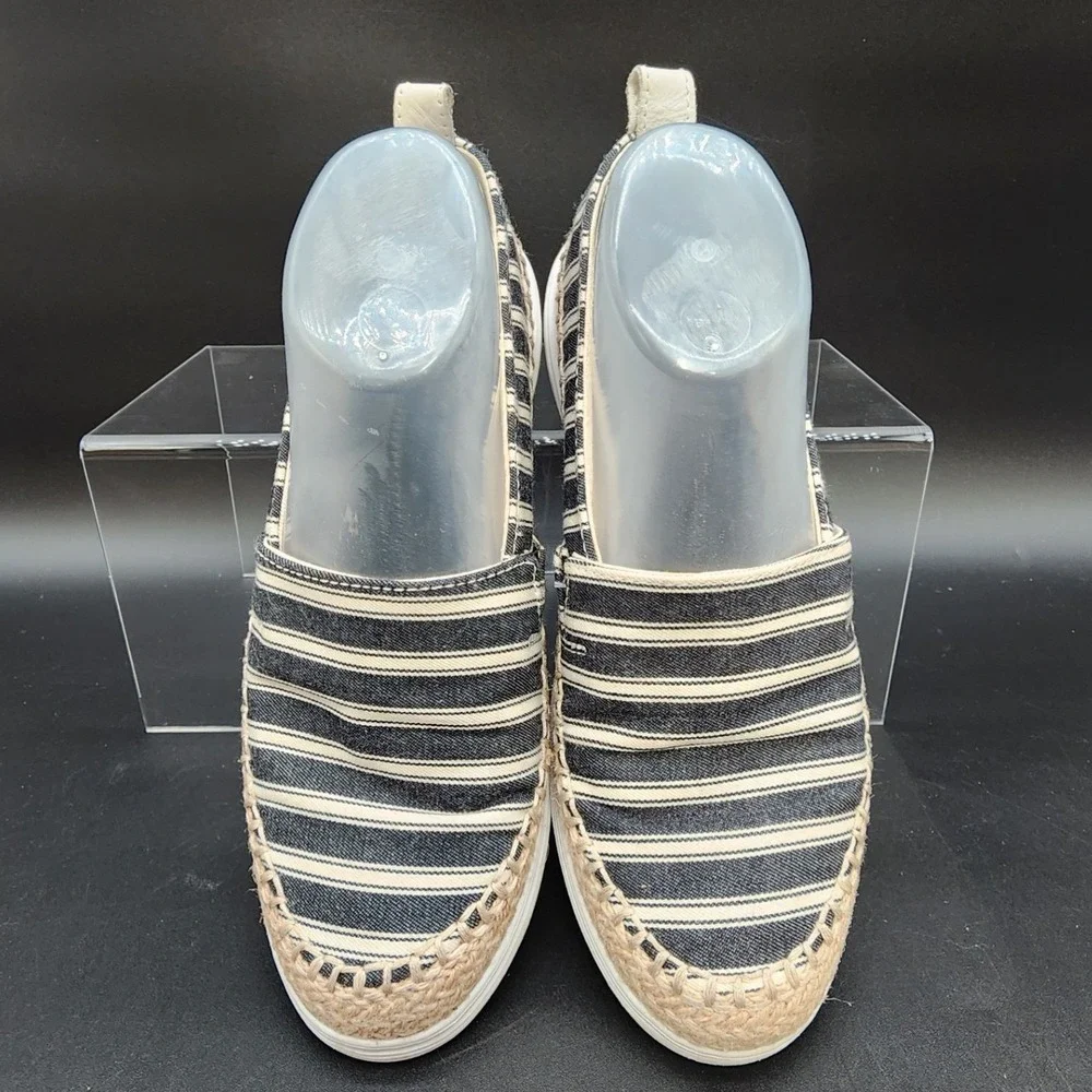 Cole Haan 8B Blue White Striped Espadrille Grand Slip On Loafer Coastal Preppy